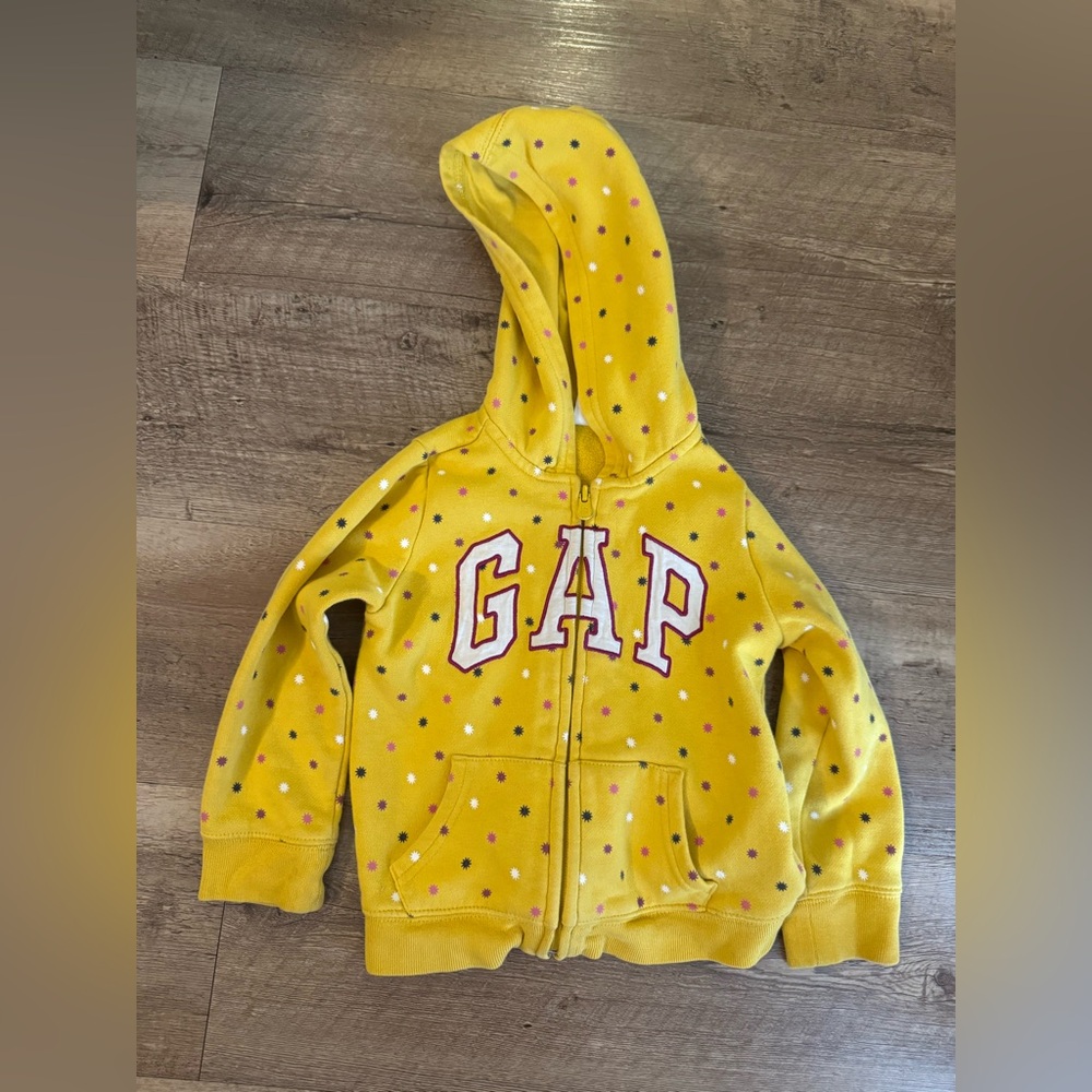GAP Kids Yellow Hoodie with Colorful Dots